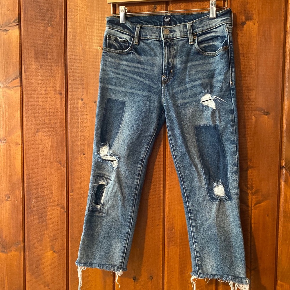 Patched + Distressed Denim